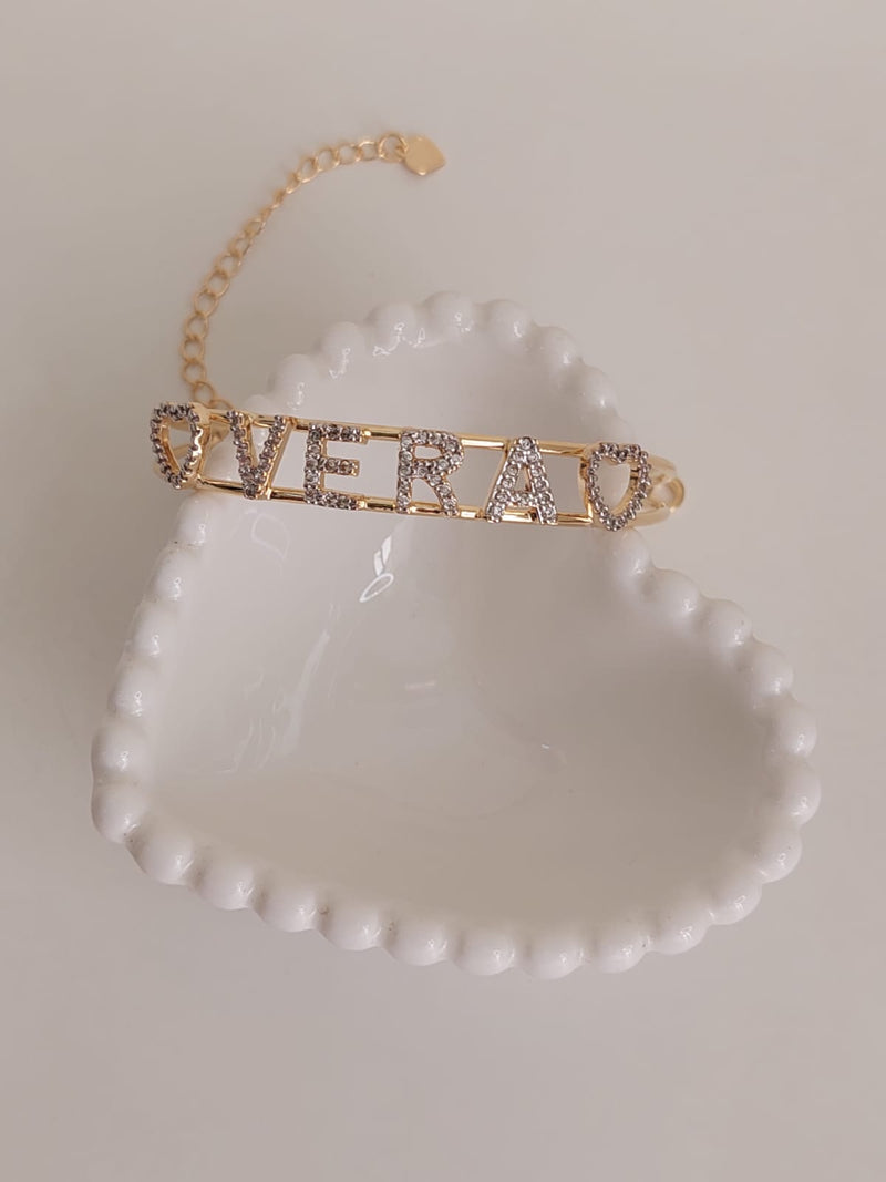 Pulseira Personalizada Nome Cravejado