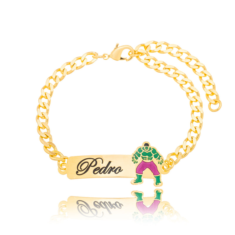 Pulseira Personalizada de Heróis Hulk