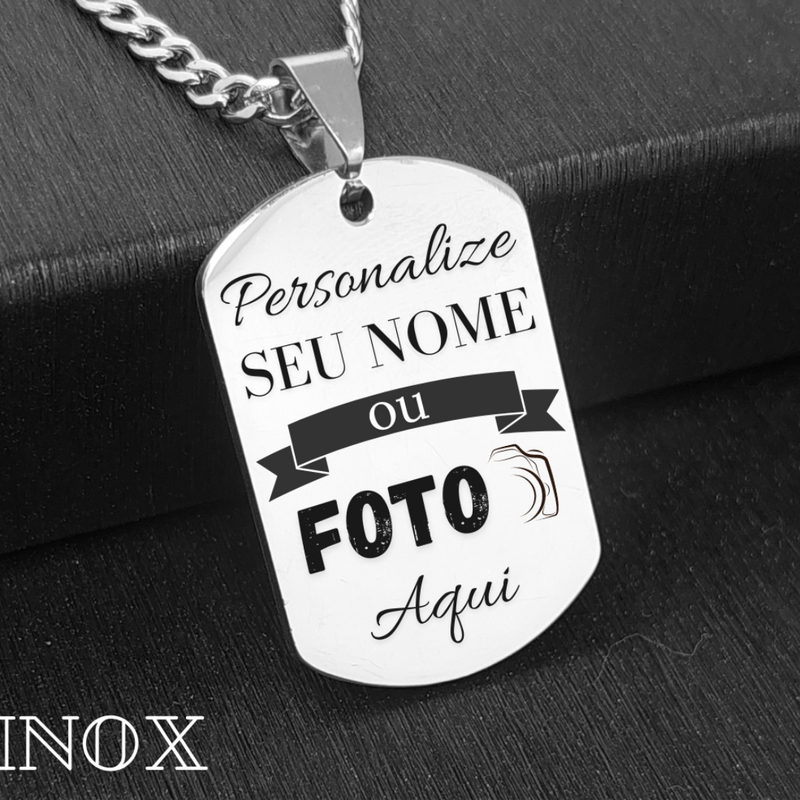 Colar Fotogravação ou Personalização (Aço inox)